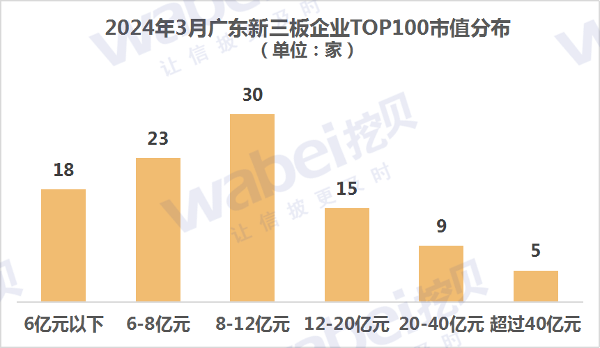 2024年3月广东新三板企业市值TOP100：5家企业市值超过40亿元